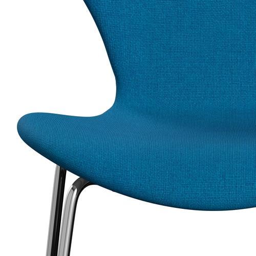 [product_category]-Fritz Hansen 3107 Chair Full Upholstery, Chrome/Hallingdal Turquoise-Fritz Hansen-3107FU-HAL850-CST-FRI-6