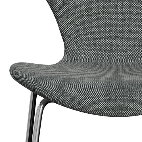 [product_category]-Fritz Hansen 3107 Chair Full Upholstery, Chrome/Hallingdal White/Brown-Fritz Hansen-3107FU-HAL126-CST-FRI-6