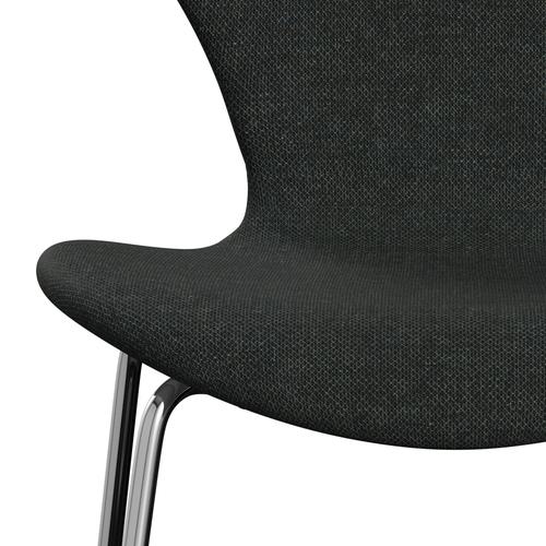 [product_category]-Fritz Hansen 3107 Chair Full Upholstery, Chrome/Re Wool Black/Natural-Fritz Hansen-3107FU-REW198-CST-FRI-6