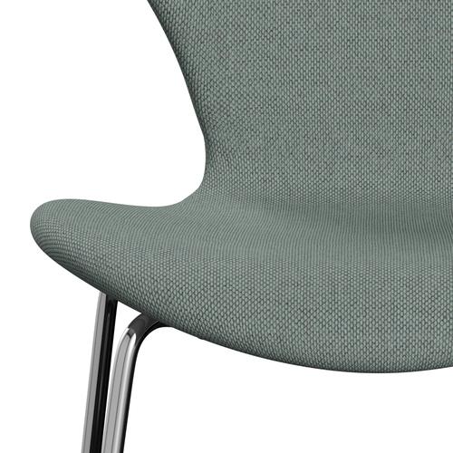 [product_category]-Fritz Hansen 3107 Chair Full Upholstery, Chrome/Re Wool Light Aquamarine/Natural-Fritz Hansen-3107FU-REW868-CST-FRI-6