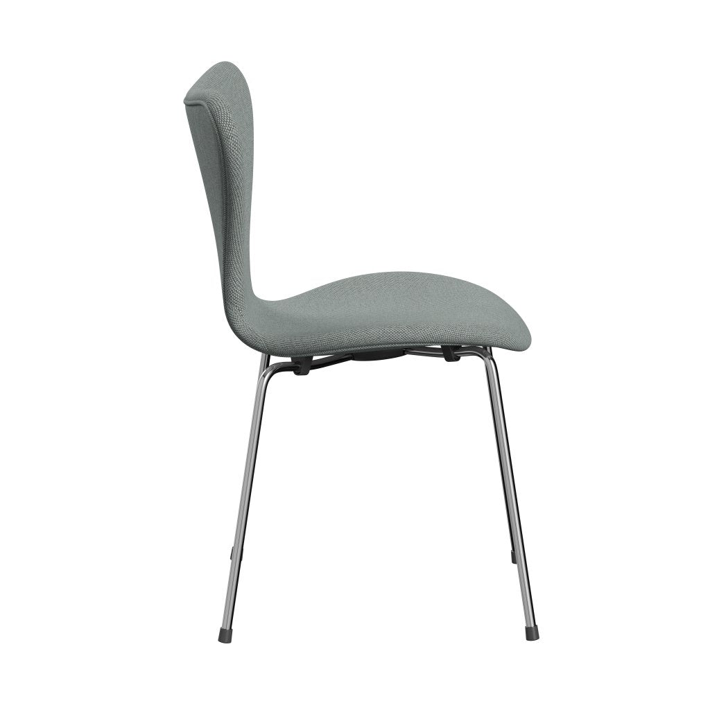 [product_category]-Fritz Hansen 3107 Chair Full Upholstery, Chrome/Re Wool Pale Aqua-Fritz Hansen-3107FU-REW828-CST-FRI-3