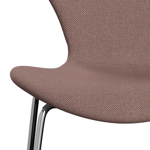 [product_category]-Fritz Hansen 3107 Chair Full Upholstery, Chrome/Re Wool Soft Pink/Natural-Fritz Hansen-3107FU-REW648-CST-FRI-6