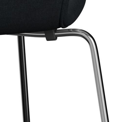 [product_category]-Fritz Hansen 3107 Chair Full Upholstery, Chrome/Remix Black (Rem996)-Fritz Hansen-3107FU-REM996-CST-FRI-7