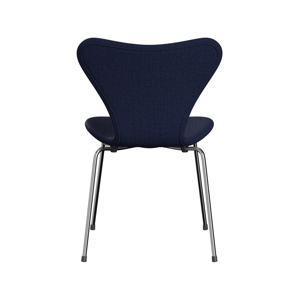 [product_category]-Fritz Hansen 3107 Chair Full Upholstery, Chrome/Remix Dark Ultramarine Blue-Fritz Hansen-3107FU-REM773-CST-FRI-4