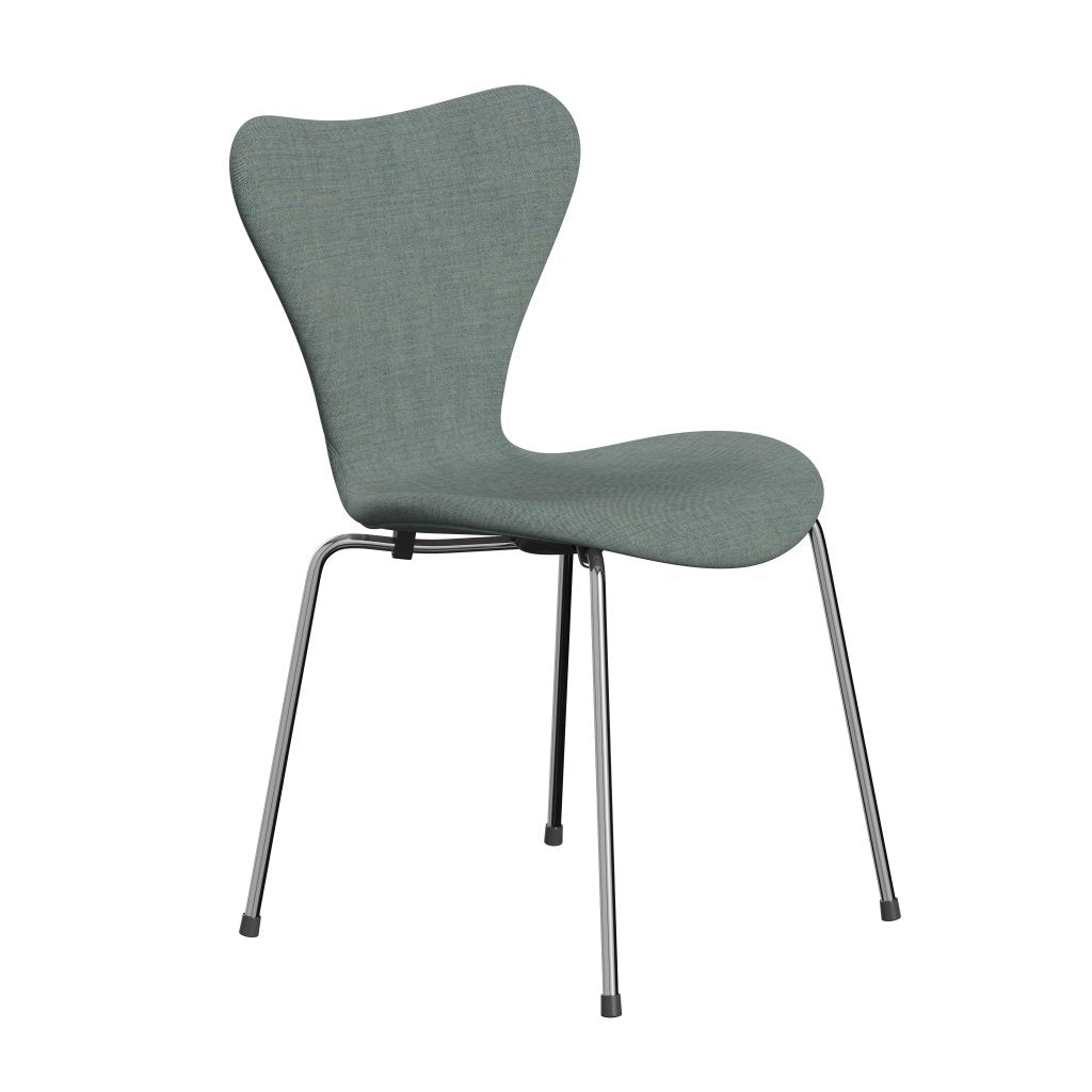 [product_category]-Fritz Hansen 3107 Chair Full Upholstery, Chrome/Remix Green/Grey-Fritz Hansen-3107FU-REM906-CST-FRI-2