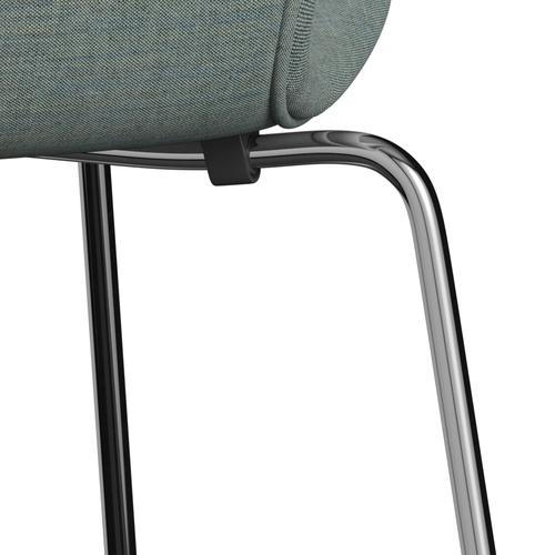 [product_category]-Fritz Hansen 3107 Chair Full Upholstery, Chrome/Remix Green/Grey-Fritz Hansen-3107FU-REM906-CST-FRI-7