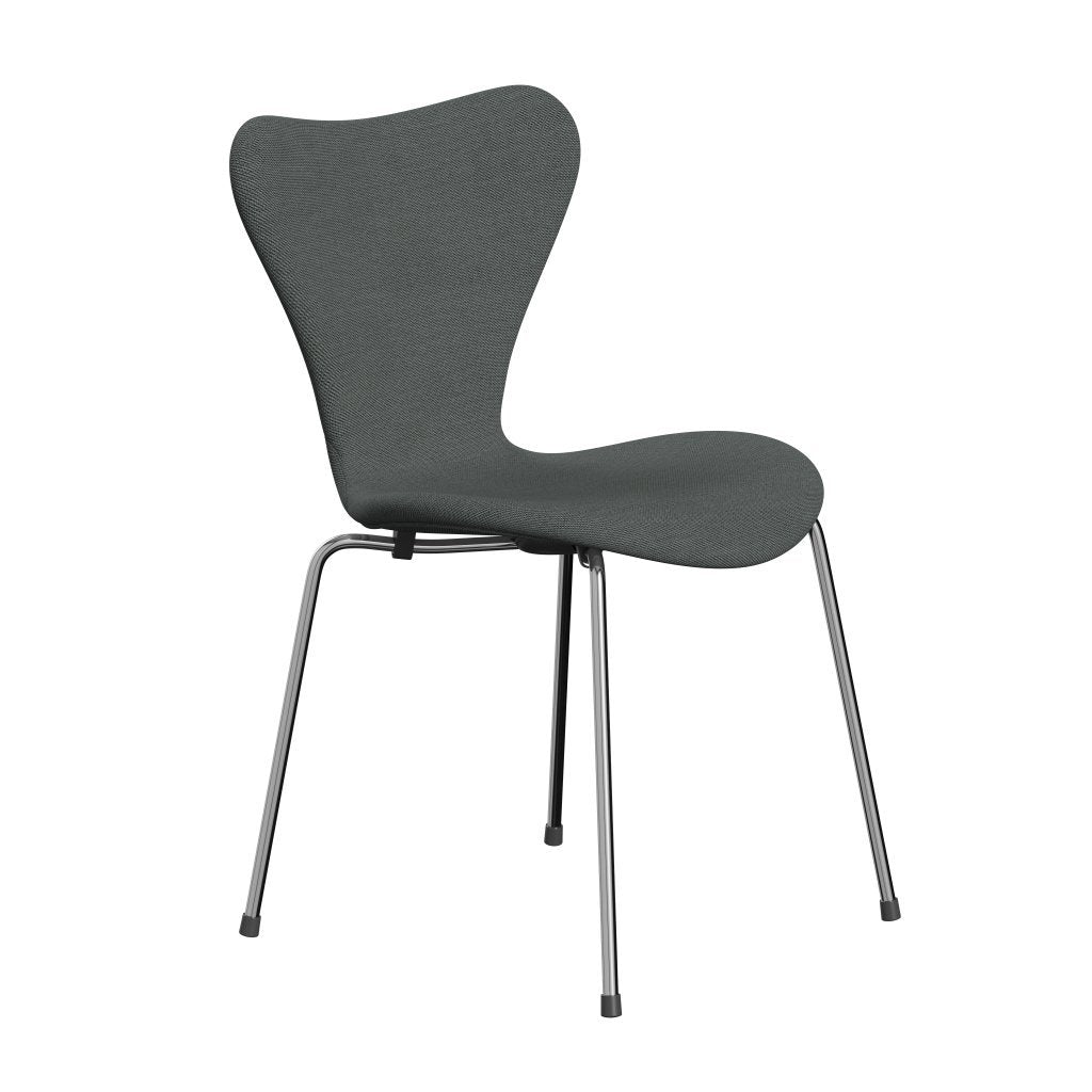 [product_category]-Fritz Hansen 3107 Chair Full Upholstery, Chrome/Steelcut Trio Charcoal-Fritz Hansen-3107FU-STR153-CST-FRI-2