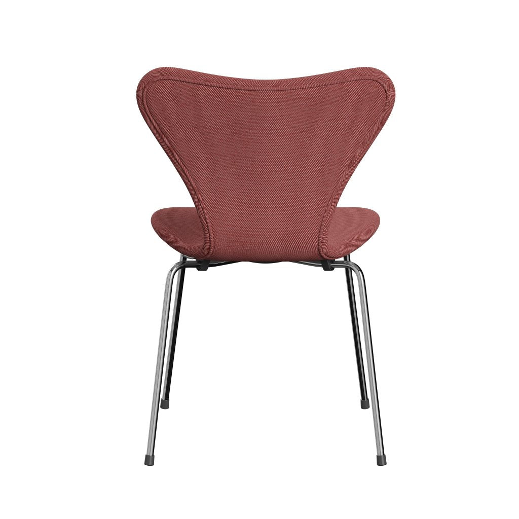 [product_category]-Fritz Hansen 3107 Chair Full Upholstery, Chrome/Steelcut Trio Pink/Red/Black-Fritz Hansen-3107FU-STR636-CST-FRI-4