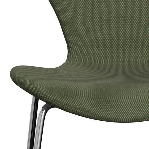 [product_category]-Fritz Hansen 3107 Chair Full Upholstery, Chrome/Steelcut Trio Soft Green-Fritz Hansen-3107FU-STR946-CST-FRI-6