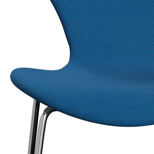 [product_category]-Fritz Hansen 3107 Chair Full Upholstery, Chrome/Steelcut Trio Turquoise/Blue-Fritz Hansen-3107FU-STR865-CST-FRI-6