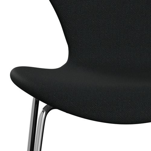 [product_category]-Fritz Hansen 3107 Chair Full Upholstery, Chrome/Sunniva 2 Black (Sv193)-Fritz Hansen-3107FU-SV193-CST-FRI-6