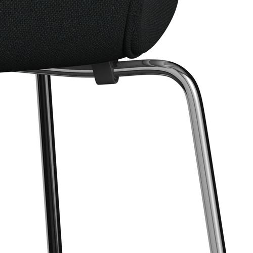 [product_category]-Fritz Hansen 3107 Chair Full Upholstery, Chrome/Sunniva 2 Black (Sv193)-Fritz Hansen-3107FU-SV193-CST-FRI-7