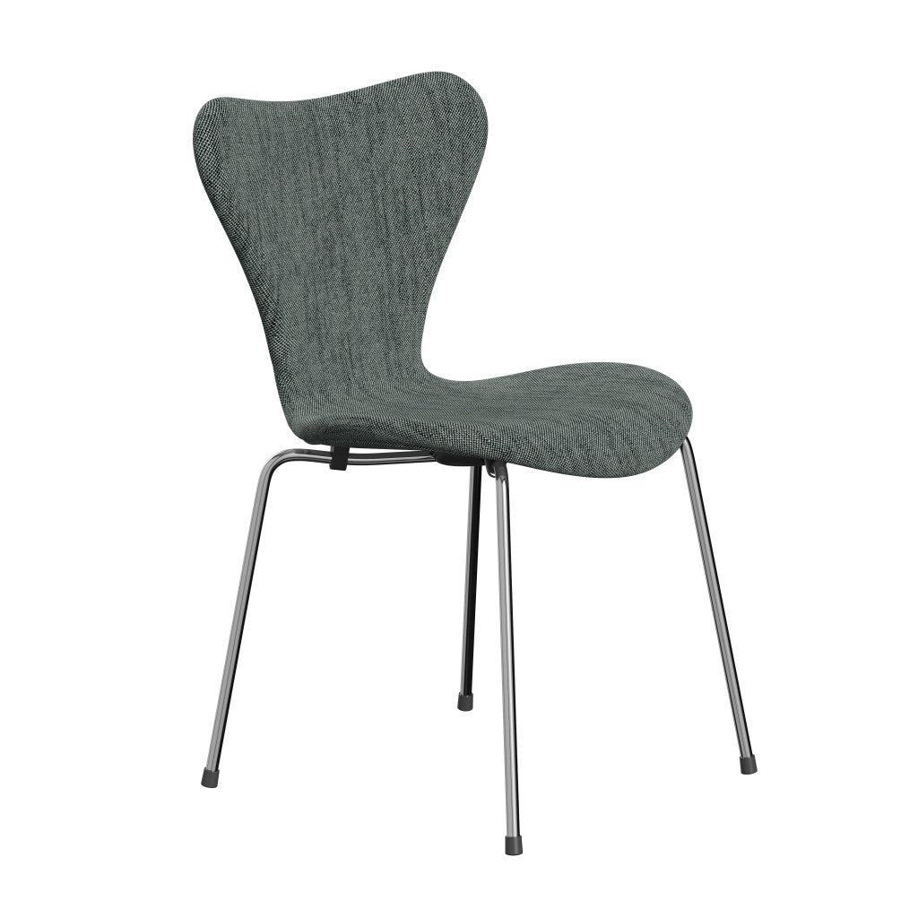 [product_category]-Fritz Hansen 3107 Chair Full Upholstery, Chrome/Sunniva 2 Black/White-Fritz Hansen-3107FU-SV163-CST-FRI-2