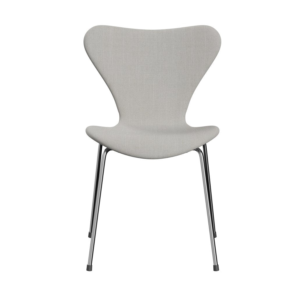 Fritz Hansen 3107 Chair Full Upholstery, Chrome/Sunniva 2 Canvas Natural