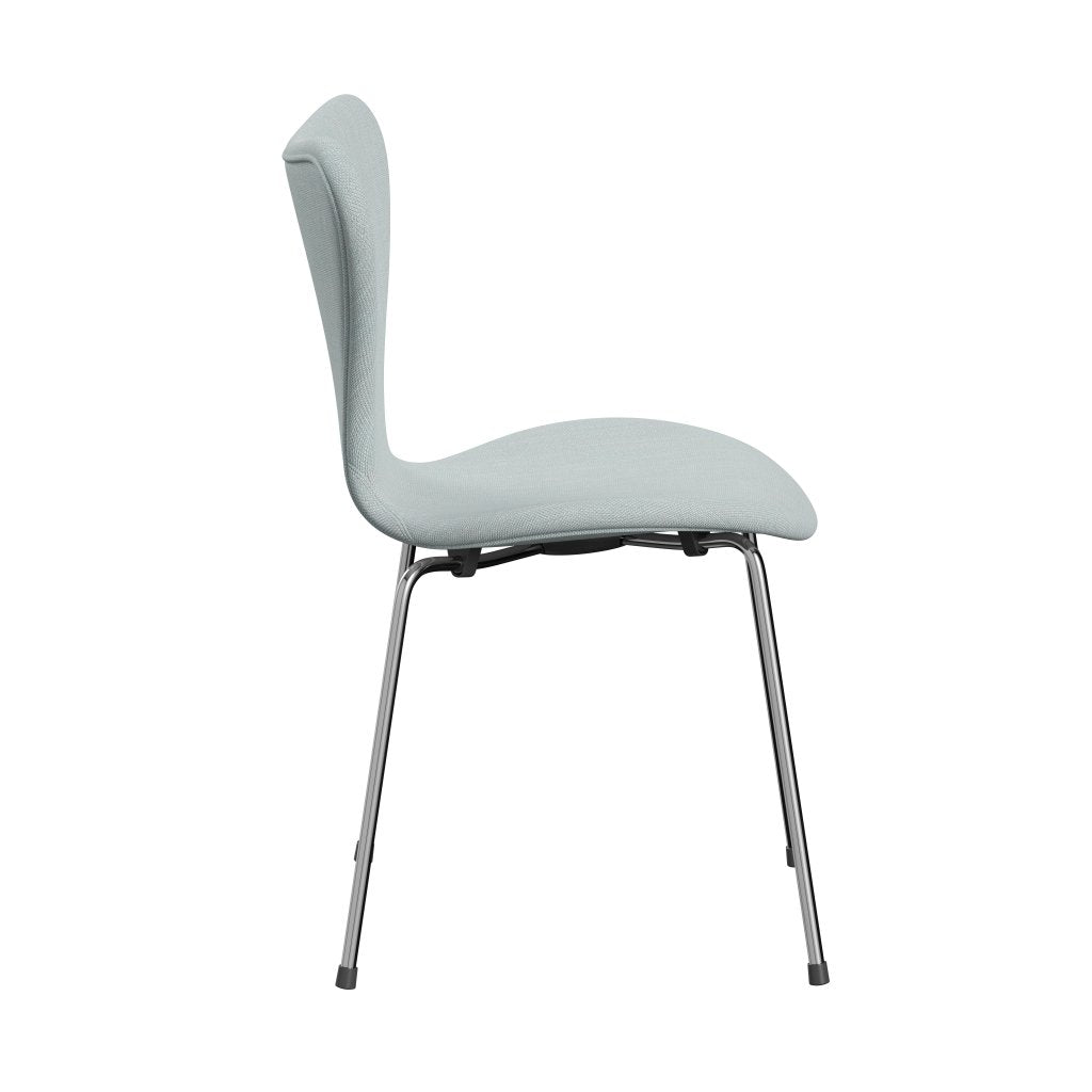 [product_category]-Fritz Hansen 3107 Chair Full Upholstery, Chrome/Sunniva 2 White/Light Blue-Fritz Hansen-3107FU-SV723-CST-FRI-3