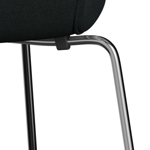 [product_category]-Fritz Hansen 3107 Chair Full Upholstery, Chrome/Tonus Black-Fritz Hansen-3107FU-TON128-CST-FRI-7