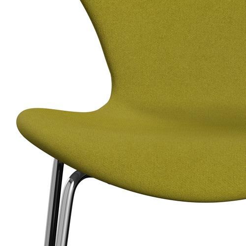 [product_category]-Fritz Hansen 3107 Chair Full Upholstery, Chrome/Tonus Lime Green-Fritz Hansen-3107FU-TON934-CST-FRI-6