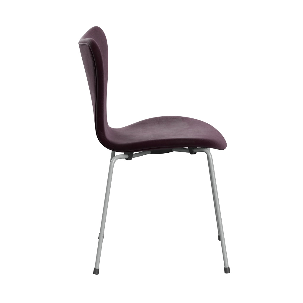 [product_category]-Fritz Hansen 3107 Chair Full Upholstery, Nine Grey/Belfast Velvet Dark Plum-Fritz Hansen-3107FU-BEL232-DRNIGR-FRI-3