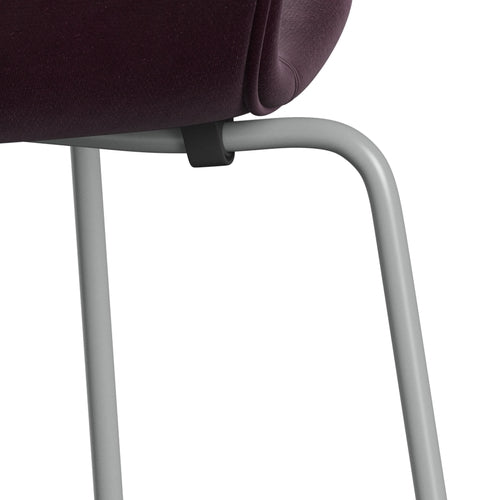 [product_category]-Fritz Hansen 3107 Chair Full Upholstery, Nine Grey/Belfast Velvet Dark Plum-Fritz Hansen-3107FU-BEL232-DRNIGR-FRI-7