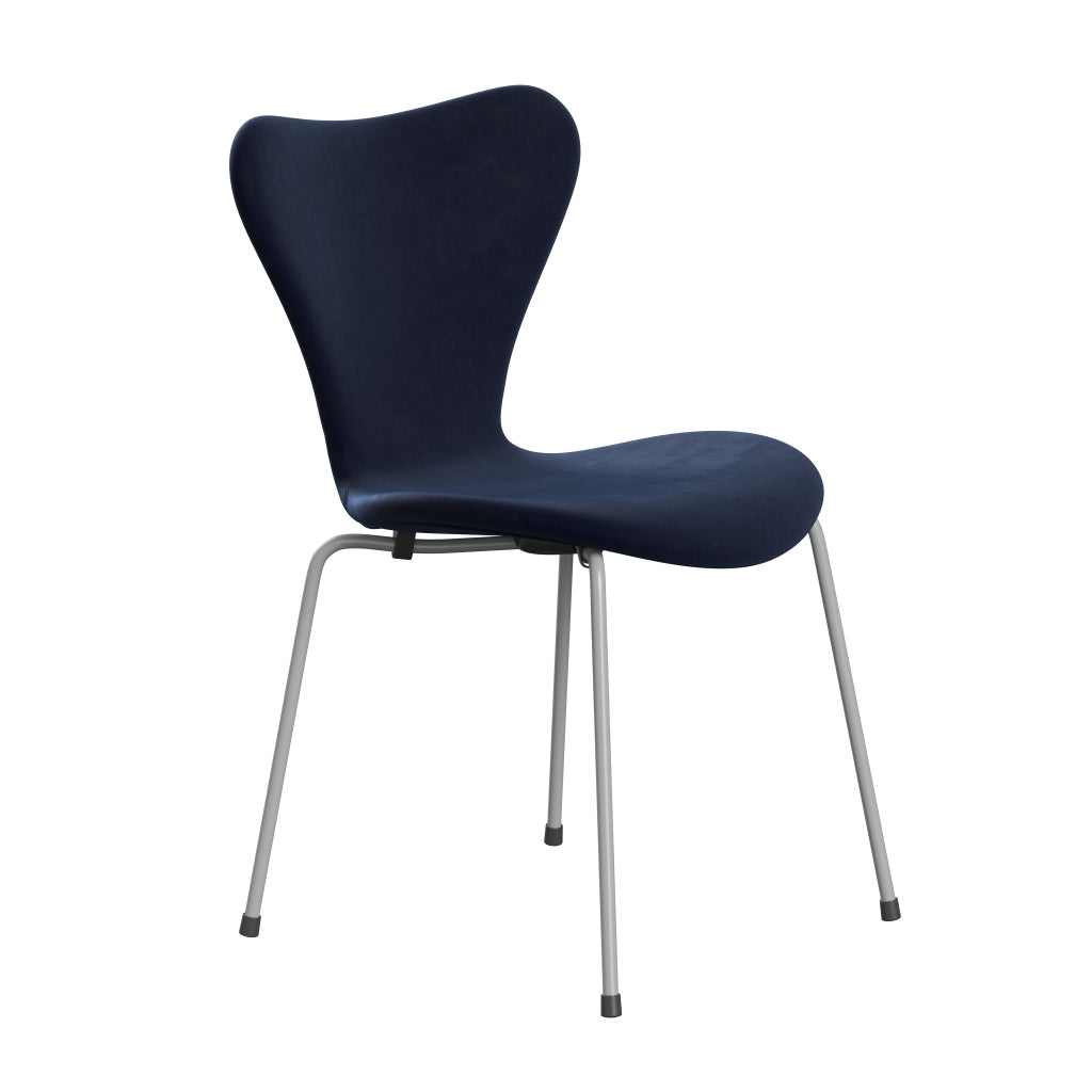 [product_category]-Fritz Hansen 3107 Chair Full Upholstery, Nine Grey/Belfast Velvet Midnight Blue-Fritz Hansen-3107FU-BEL062-DRNIGR-FRI-2