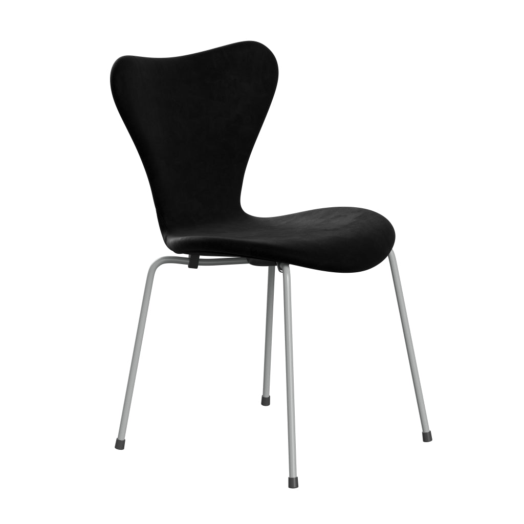 [product_category]-Fritz Hansen 3107 Chair Full Upholstery, Nine Grey/Belfast Velvet Night Black-Fritz Hansen-3107FU-BEL150-DRNIGR-FRI-2
