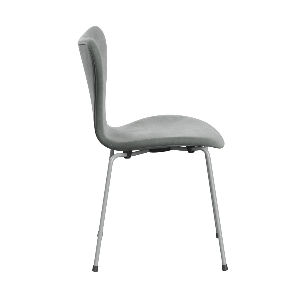 [product_category]-Fritz Hansen 3107 Chair Full Upholstery, Nine Grey/Belfast Velvet Seal Grey-Fritz Hansen-3107FU-BEL139-DRNIGR-FRI-3