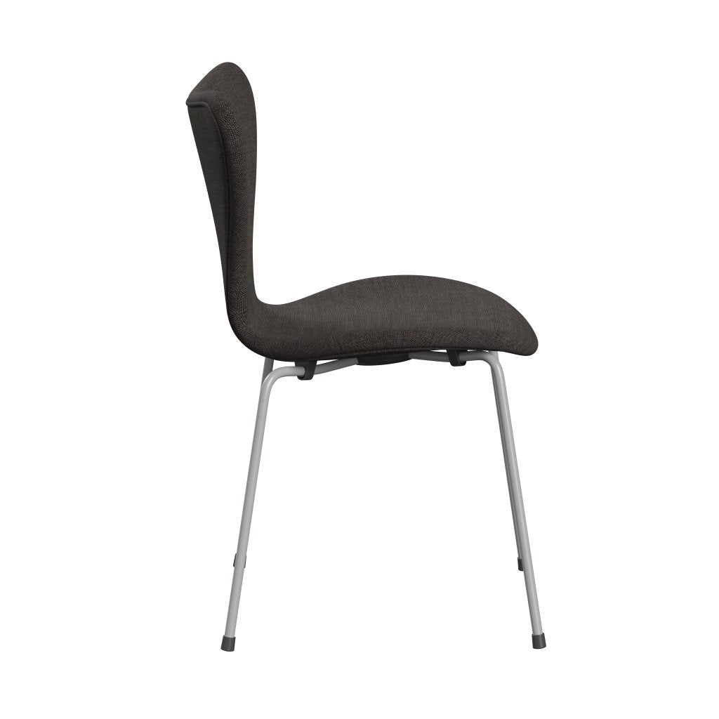 Fritz Hansen 3107 Silla tapicería completa, nueve grises/lienzo gris oscuro