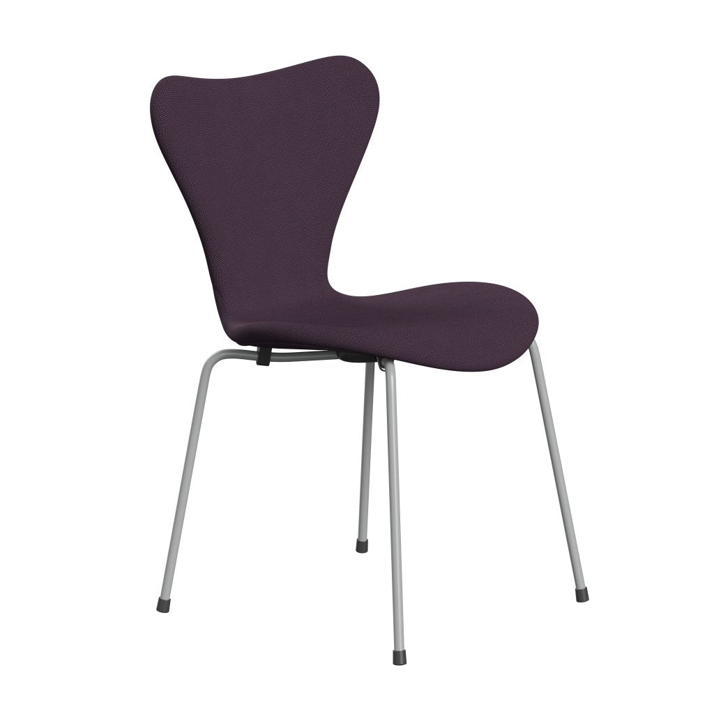 Fritz Hansen 3107 Silla de tapicería completa, nueve grises/captura Violet Dark