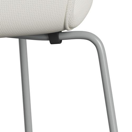 Fritz Hansen 3107 Silla tapicería completa, nueve nieve gris/diablo