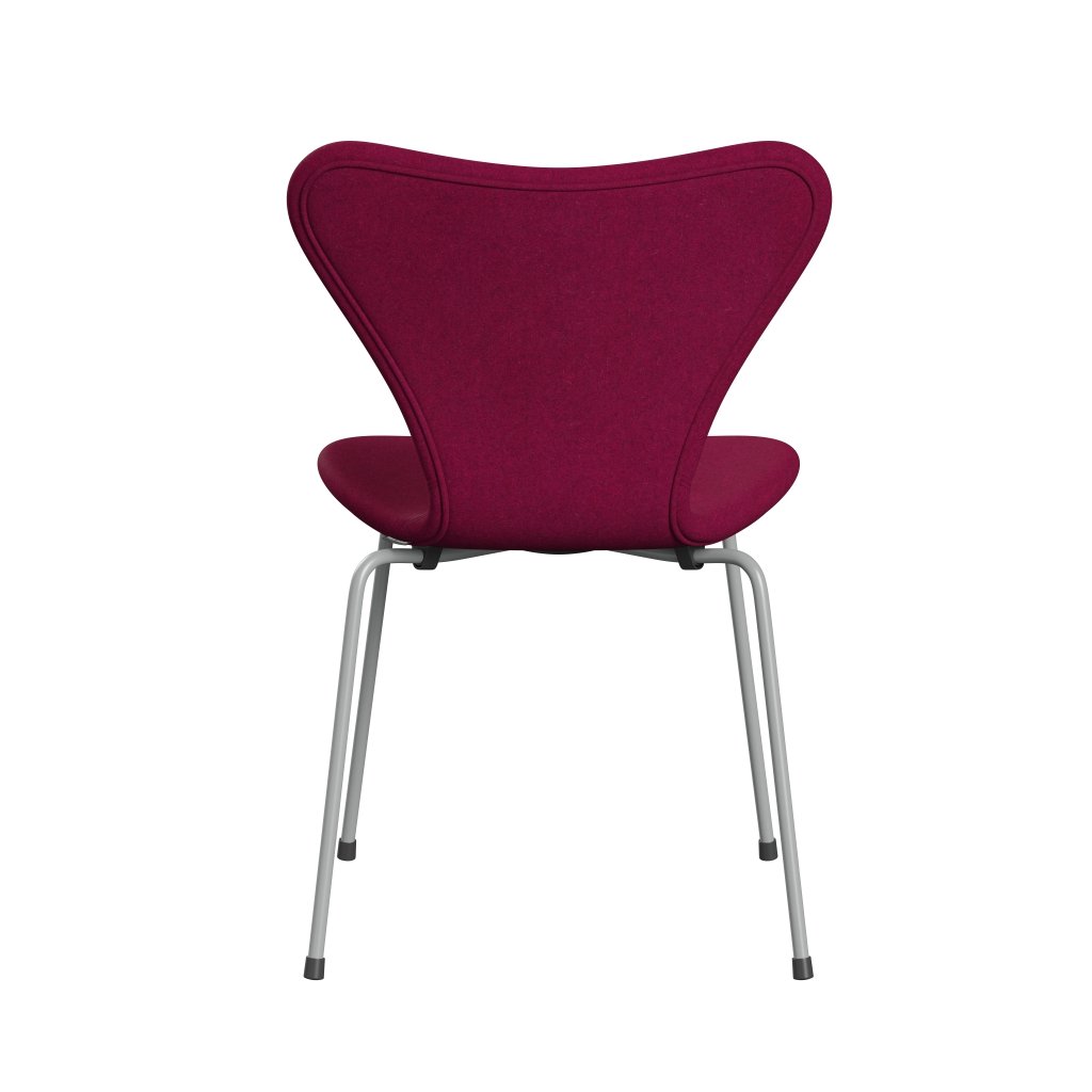 Fritz Hansen 3107 Chair Full Upholstery, Nine Grey/Divina Melange Lipstick Pink