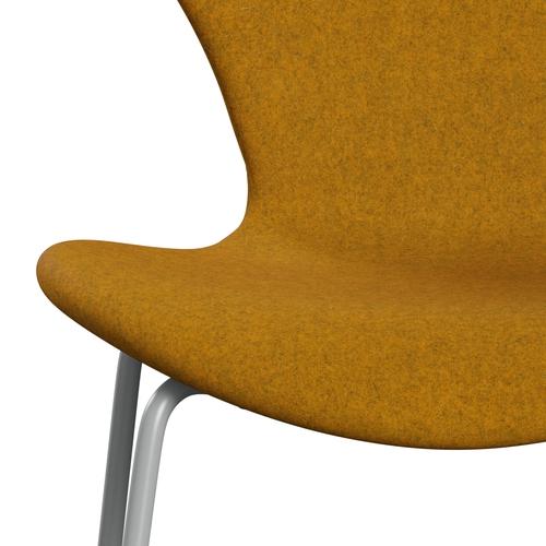 Fritz Hansen 3107 Chair Full Upholstery, Nine Grey/Divina Melange Ochre Yellow