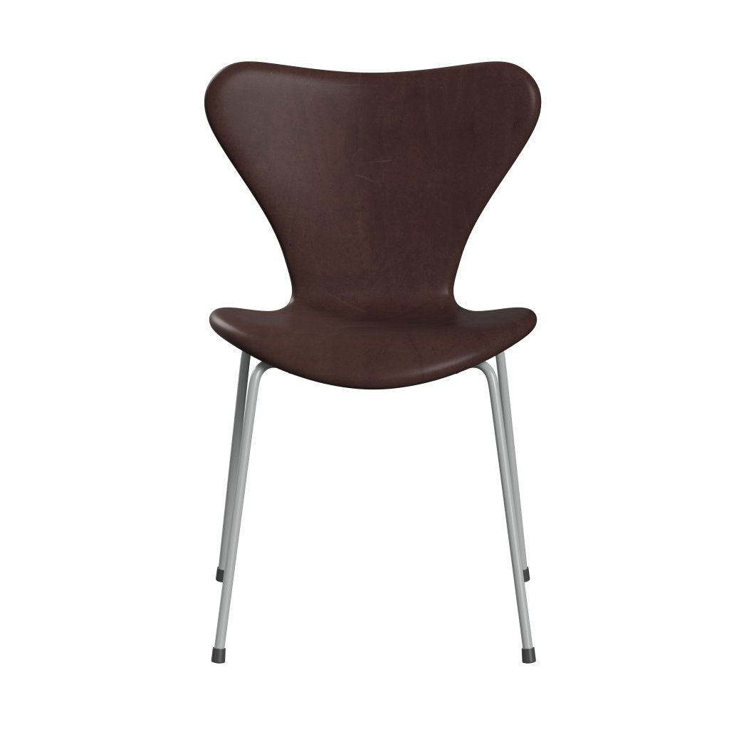 [product_category]-Fritz Hansen 3107 Chair Full Upholstery, Nine Grey/Embrace Chocolate-Fritz Hansen-3107FU-SECHOC-DRNIGR-FRI-1