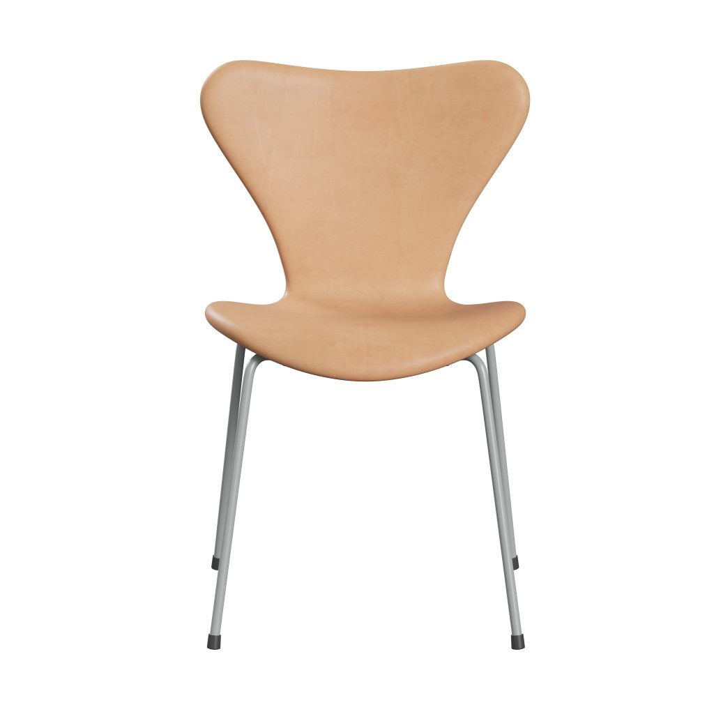 [product_category]-Fritz Hansen 3107 Chair Full Upholstery, Nine Grey/Natural Leather-Fritz Hansen-3107FU-NATUR-DRNIGR-FRI-1