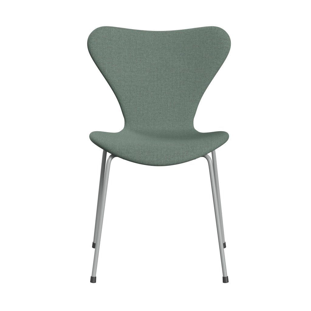 [product_category]-Fritz Hansen 3107 Chair Full Upholstery, Nine Grey/Re Wool Aqua/Natural-Fritz Hansen-3107FU-REW858-DRNIGR-FRI-1