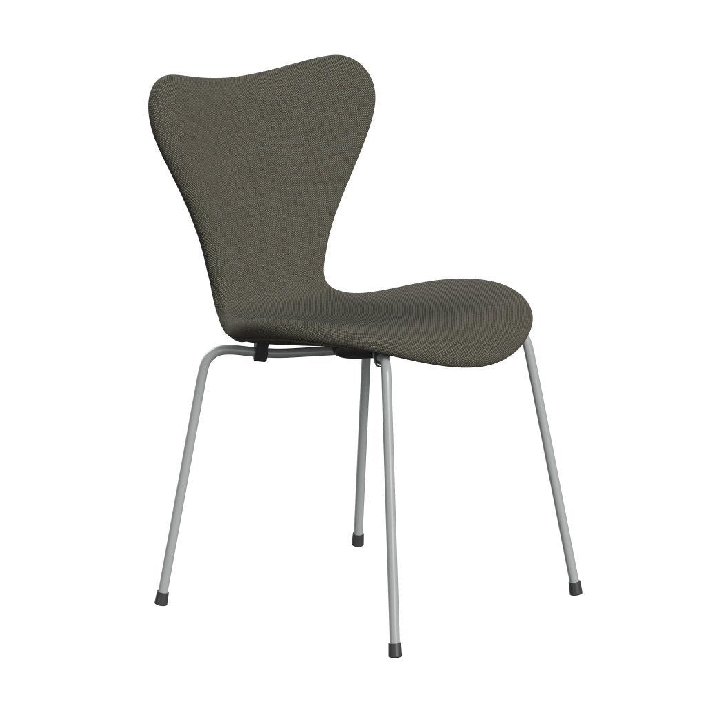 Fritz Hansen 3107 Chair Full Upholstery, Nine Grey/Steelcut Trio Grey/Green