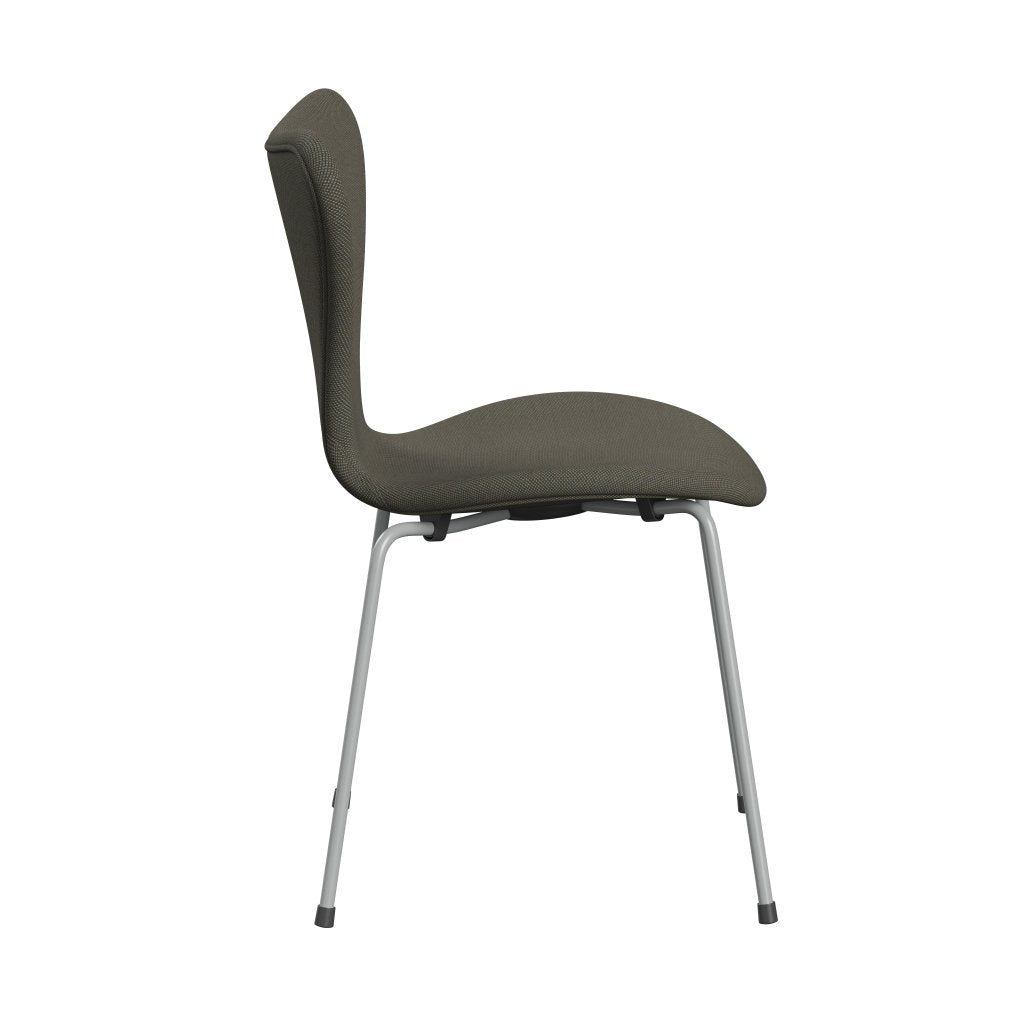 Fritz Hansen 3107 Chair Full Upholstery, Nine Grey/Steelcut Trio Grey/Green