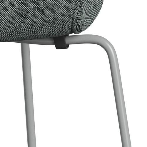 [product_category]-Fritz Hansen 3107 Chair Full Upholstery, Nine Grey/Sunniva 2 Black/White-Fritz Hansen-3107FU-SV163-DRNIGR-FRI-7