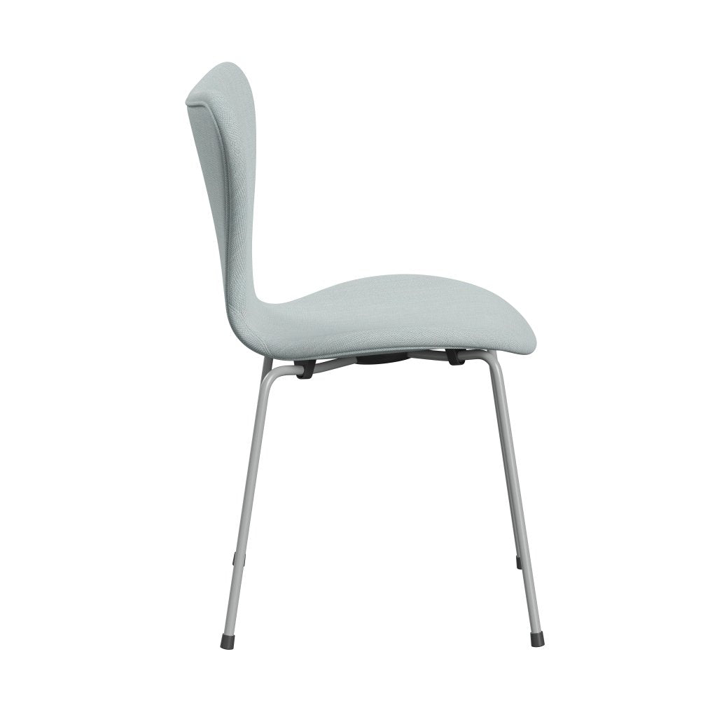 [product_category]-Fritz Hansen 3107 Chair Full Upholstery, Nine Grey/Sunniva 2 White/Light Blue-Fritz Hansen-3107FU-SV723-DRNIGR-FRI-3