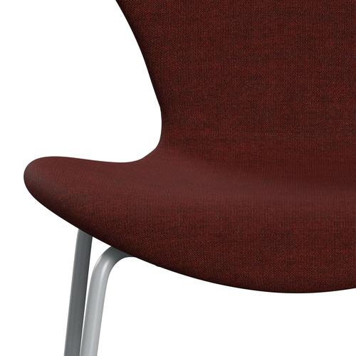 [product_category]-Fritz Hansen 3107 Chair Full Upholstery, Silver Grey/Canvas Dark Red-Fritz Hansen-3107FU-CA0576-SIGREY-FRI-6