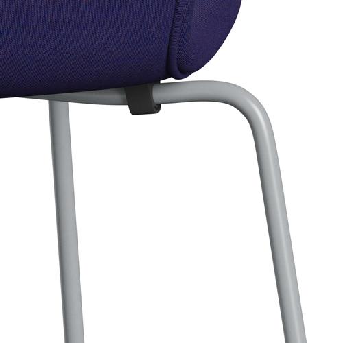 [product_category]-Fritz Hansen 3107 Chair Full Upholstery, Silver Grey/Canvas Eclectic Blue-Fritz Hansen-3107FU-CA0666-SIGREY-FRI-7