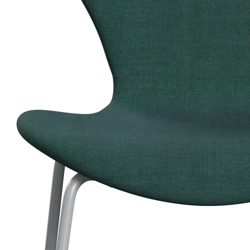 [product_category]-Fritz Hansen 3107 Chair Full Upholstery, Silver Grey/Canvas Emerald Green-Fritz Hansen-3107FU-CA0836-SIGREY-FRI-6