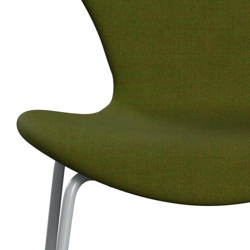 [product_category]-Fritz Hansen 3107 Chair Full Upholstery, Silver Grey/Canvas Light Grass Green-Fritz Hansen-3107FU-CA0954-SIGREY-FRI-6