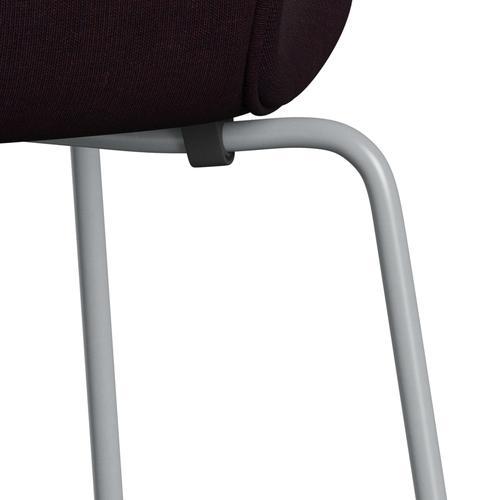 Fritz Hansen 3107 Stol Fuld polstring, sølvgrå/lærred Ocean Violet