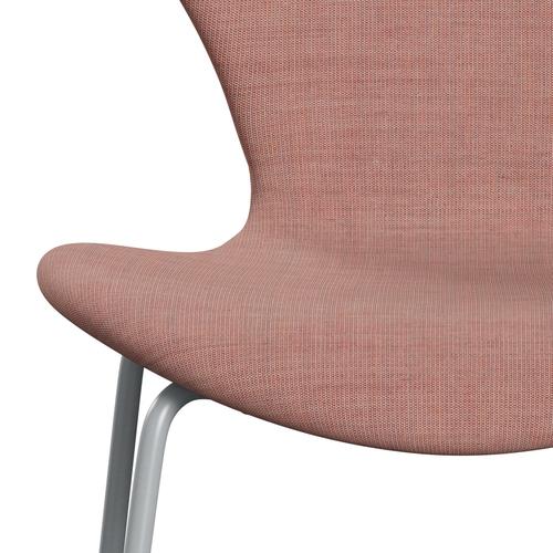 [product_category]-Fritz Hansen 3107 Chair Full Upholstery, Silver Grey/Canvas Soft Pink-Fritz Hansen-3107FU-CA0614-SIGREY-FRI-6