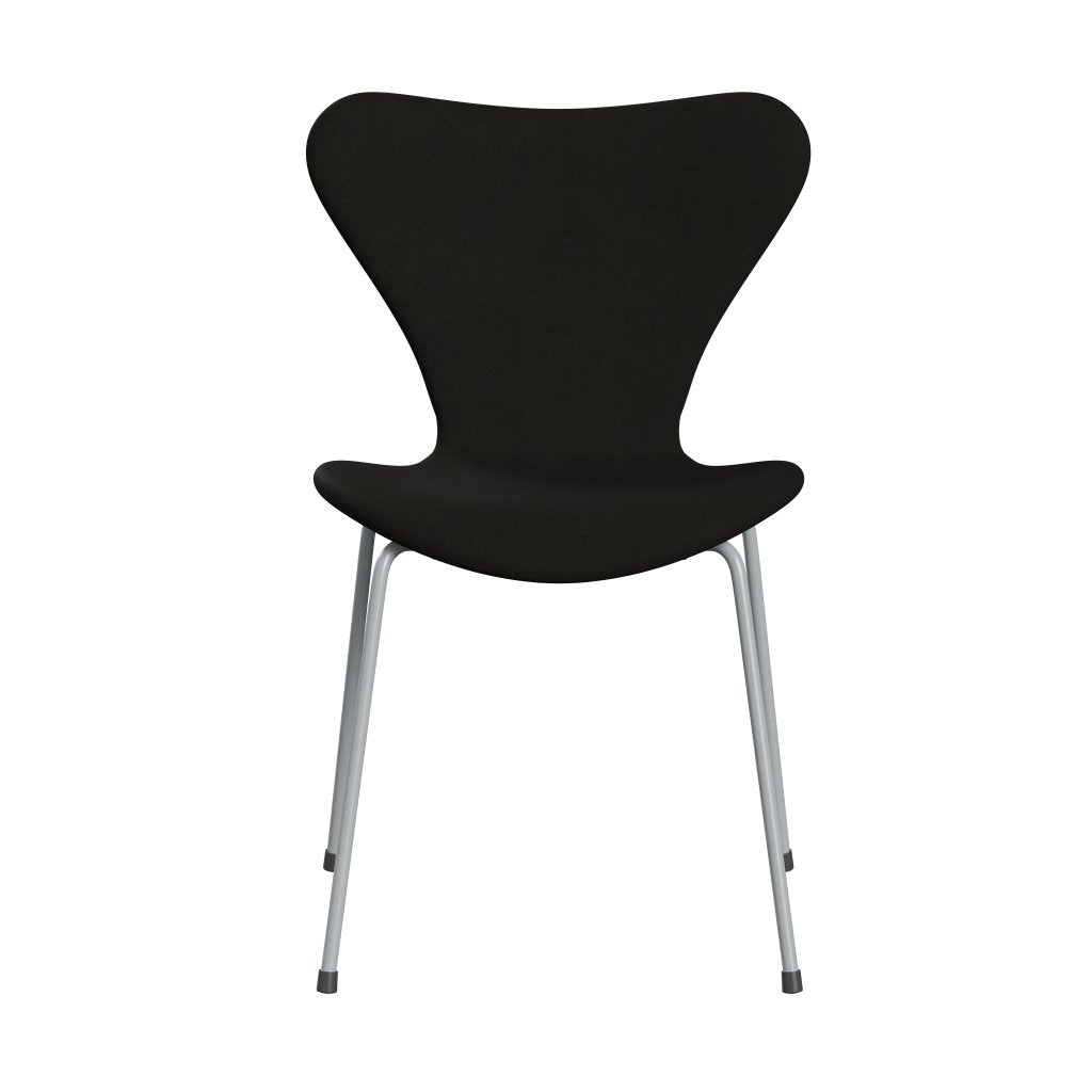 [product_category]-Fritz Hansen 3107 Chair Full Upholstery, Silver Grey/Comfort Black (C61013)-Fritz Hansen-3107FU-C61013-SIGREY-FRI-1