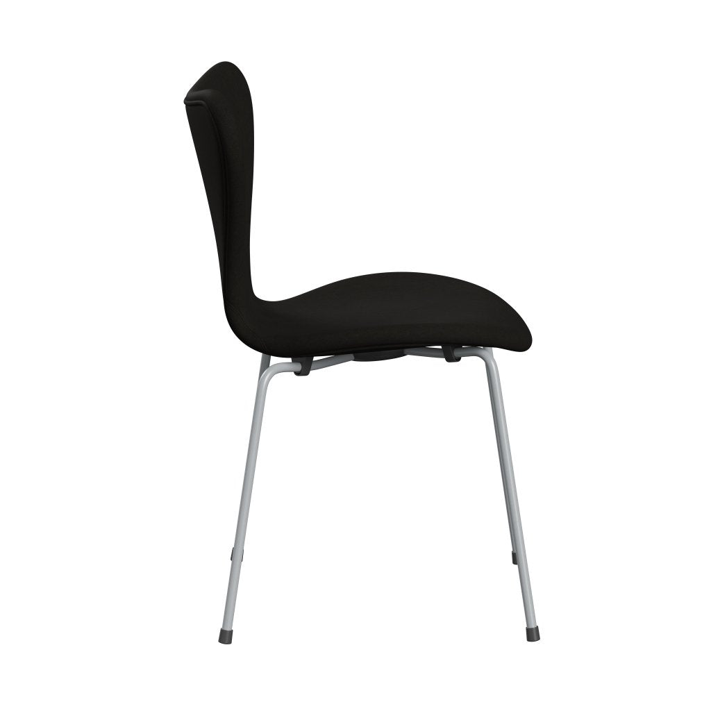 [product_category]-Fritz Hansen 3107 Chair Full Upholstery, Silver Grey/Comfort Black (C61013)-Fritz Hansen-3107FU-C61013-SIGREY-FRI-3