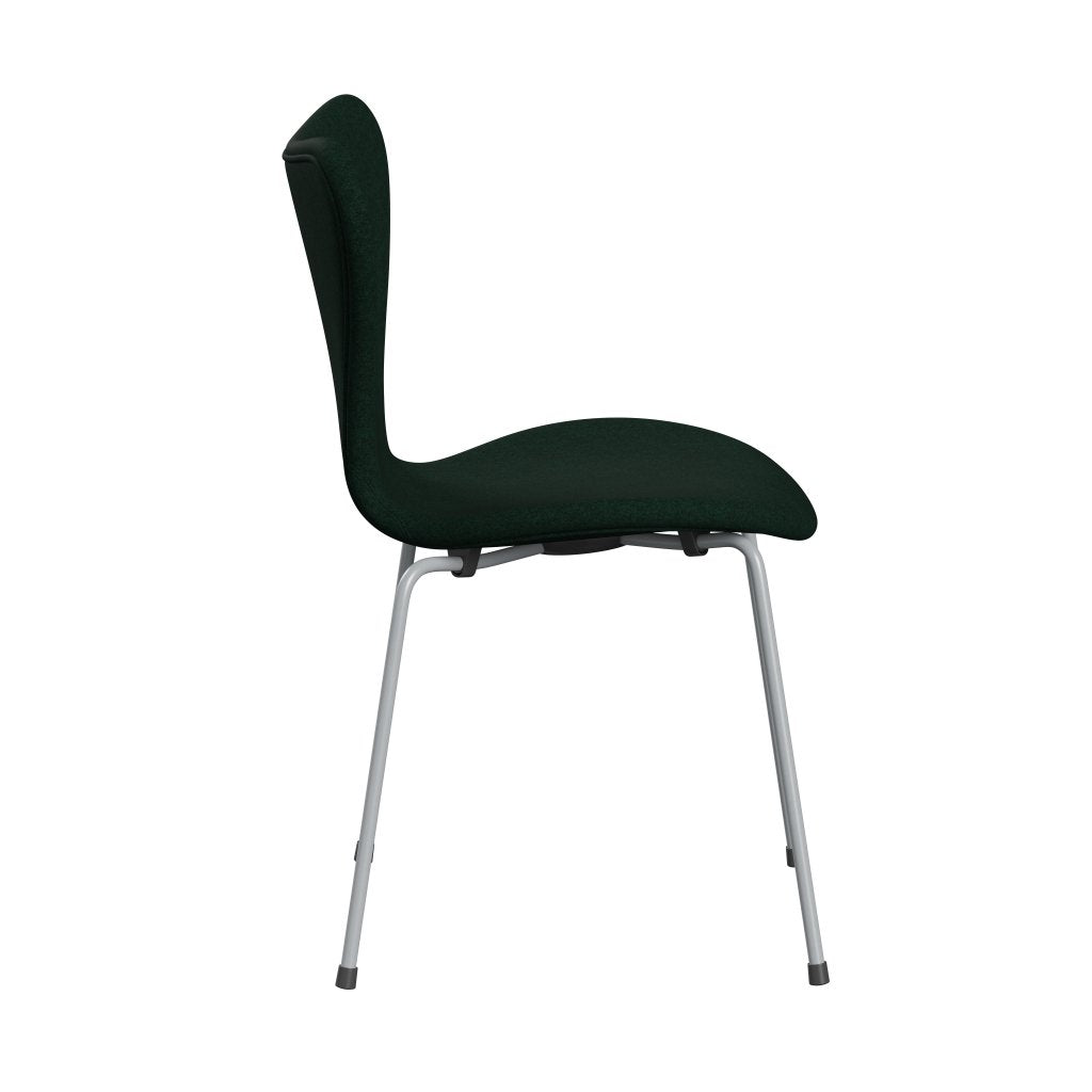 [product_category]-Fritz Hansen 3107 Chair Full Upholstery, Silver Grey/Divina Melange Dark Green-Fritz Hansen-3107FU-DIM871-SIGREY-FRI-3