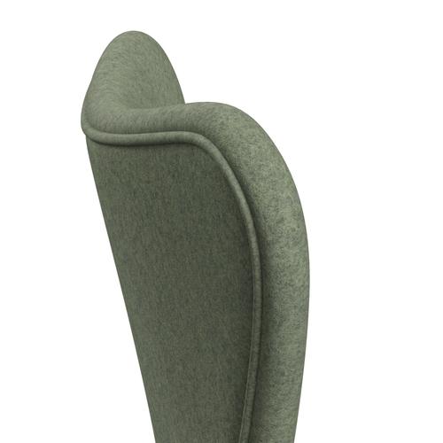 Fritz Hansen 3107 Chair Full Upholstery, Silver Grey/Divina Melange Light Green