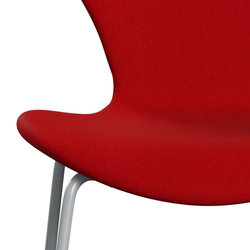 [product_category]-Fritz Hansen 3107 Chair Full Upholstery, Silver Grey/Divina Red (Div623)-Fritz Hansen-3107FU-DIV623-SIGREY-FRI-6