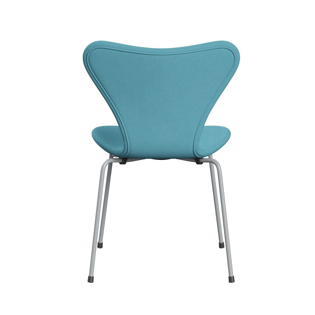 [product_category]-Fritz Hansen 3107 Chair Full Upholstery, Silver Grey/Divina Turquoise Light-Fritz Hansen-3107FU-DIV836-SIGREY-FRI-4